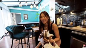 Seduce your Japanese maid in interactive kitchen drill POV
