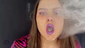 Smoking My Cigarette with Purple Lipstick in My Pijamas