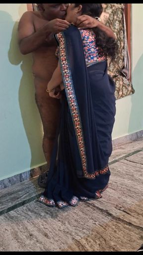 Wife in Saree Sex with Neighbour