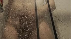 Shooting a steamy load in the shower