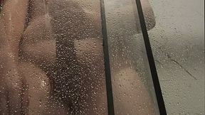 Shooting a steamy load in the shower