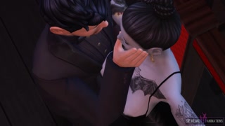 Beautiful Vampire Girl with Beautiful Body and Tattoos subjected to BDSM - Sexual Hot Animations