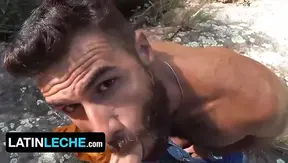 Bearded Latino Takes Strangers Cock Deep — Outdoor Blowjob Thrill – LatinLeche 18+