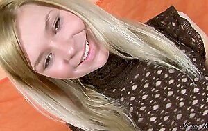 Sexy Blonde Teen Paloma B Fondles her Naked Body!