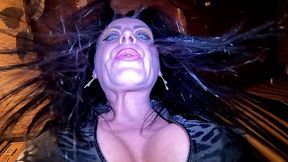 dominant vampire joi in black leather. gooning, spit play and obedience