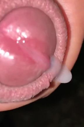 Close up Glans with Precum and Cumshot - Twink Huge Cock