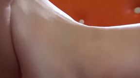 Dirty Japanese minx teases with her tiny tootsies