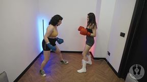 boxing training ana spears vs emma smile female fighting