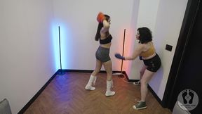 boxing training ana spears vs emma smile female fighting
