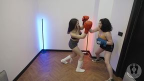 boxing training ana spears vs emma smile female fighting