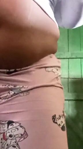 Stunning moment from "Naughty believer of the big ass tidying up the house and showing off her pussy"