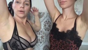 sniff your girlfriend's armpits brunett