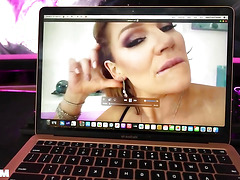 Technician for portable computers - large-busted Nikki, explicit sexual act with ejaculation