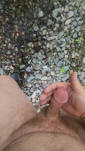 Naked and Jerking in a Random Driveway
