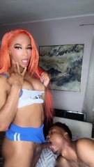 Ebony Trans Fucks Young Guy