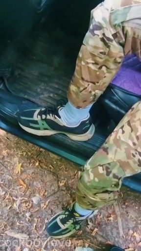 Soldiers sucked each other's dicks in public until they cummed in their mouths.   Clip 1