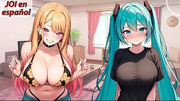 &iexcl_El JOI definitivo en espa&ntilde_ol! &iexcl_Marin y Miku te pajean por turnos!