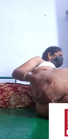 Village Aunty Video Call with White Inner