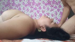 My neighbor visits me and enjoys a good cock up my throat