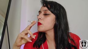 Hot Teen Smoking Deep Breathing Heavily Long Puffs Cigarrets