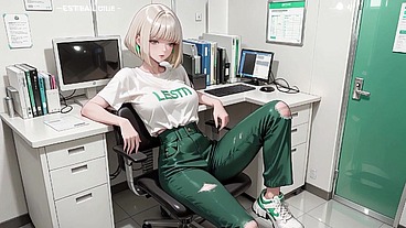 AI Generated – So Slutty Intern! Hardworking and Obedient at the Office, Total Oiled Slut in Bed