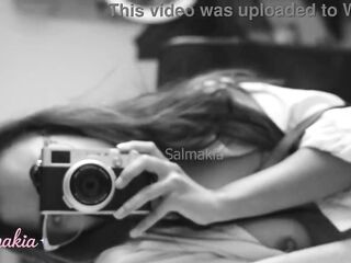 Latin beauty plays, positions and masturbates in front of her mirror- Salmakia