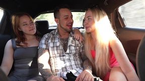 two bitches got a dick in the ass. new version of fake taxi.
