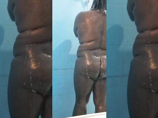 Black Sissy Shower Her Plump Body.