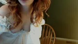 Anal angel showing off her ass and pussy hot readhead dressed up as an angel