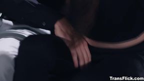 Sexy Trans beauty pleasured by her parents friend