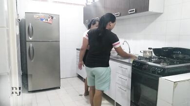 She fucked me while I cooked breakfast in the kitchen