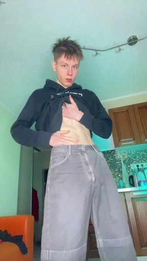 Watch This Young Student Shoot a Thick Load of Cum