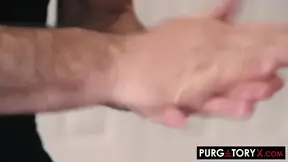 Busty blonde Cassie gets a massage with a giant dick involved