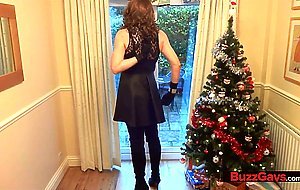 Alison in Thigh Boots - Wanking under the christmas tree