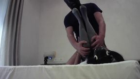 MILF Takes Cock in All Three Holes with Cumshot on Her Pantyhose