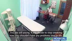 Hot Hospital Petite blonde deepthroats a thick dick