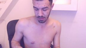 Skinny Latino Guy Jerking Off