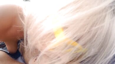 Amateur PAWG Blond with Big Ass Risky deepthroats and anal fucks in Public