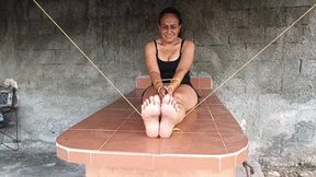 How much tickling this woman receives while she is completely tied up (3)
