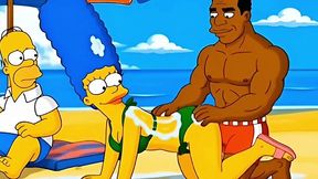 Marge simpson from The Simpsons cheats on Homer in any public place she can find