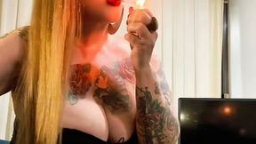 Chubby stepmom in full leather – Audible inhales and exhales – Marlboro Red