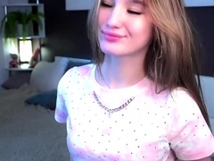 Cute curly brunette solo webcam masturbation