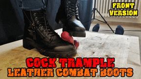 Crushing his Cock in Black Leather Combat Boots (Front Version) - Tamystarly - Cock Balls Crush Trample, CBT, Bootjob, Trampling, Shoejob, Stomping