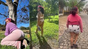 public farts compilation in the streets, hiking and camping risky and ass flashing