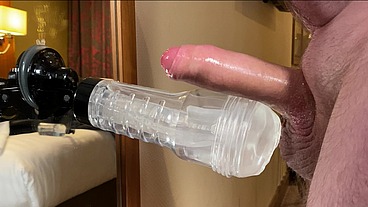 Hairy Bear Pumps the Fuck Out of His Fleshlight