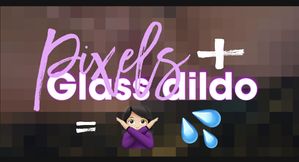 Pixelated glass dildo masterbation