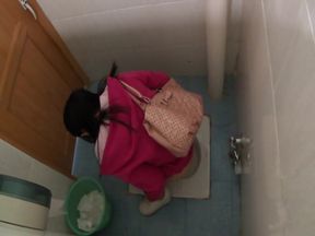 I recorded pissing girls in the public toilet on my