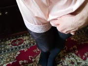 Crossdresser caught boy and cumshot panties. boy Jerking Big Cock.