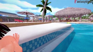 Anzu Mazaki fucking hard on the pool | 4 | Yu-gi-Oh | Full &amp; FPOV Versions on Patreon: Fantasyking3