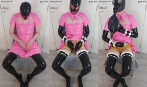 Choked Latex Sissy Maid Gushes Huge Load Breathplay Ruin
